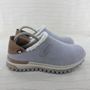 Kolon Sport Mens Gray Suede Leather Low Top Vibram Soles Slip On Shoes Size 7.5